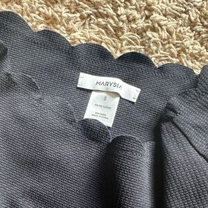 Marysia Swim Black Scallop-Edge Bikini bottoms